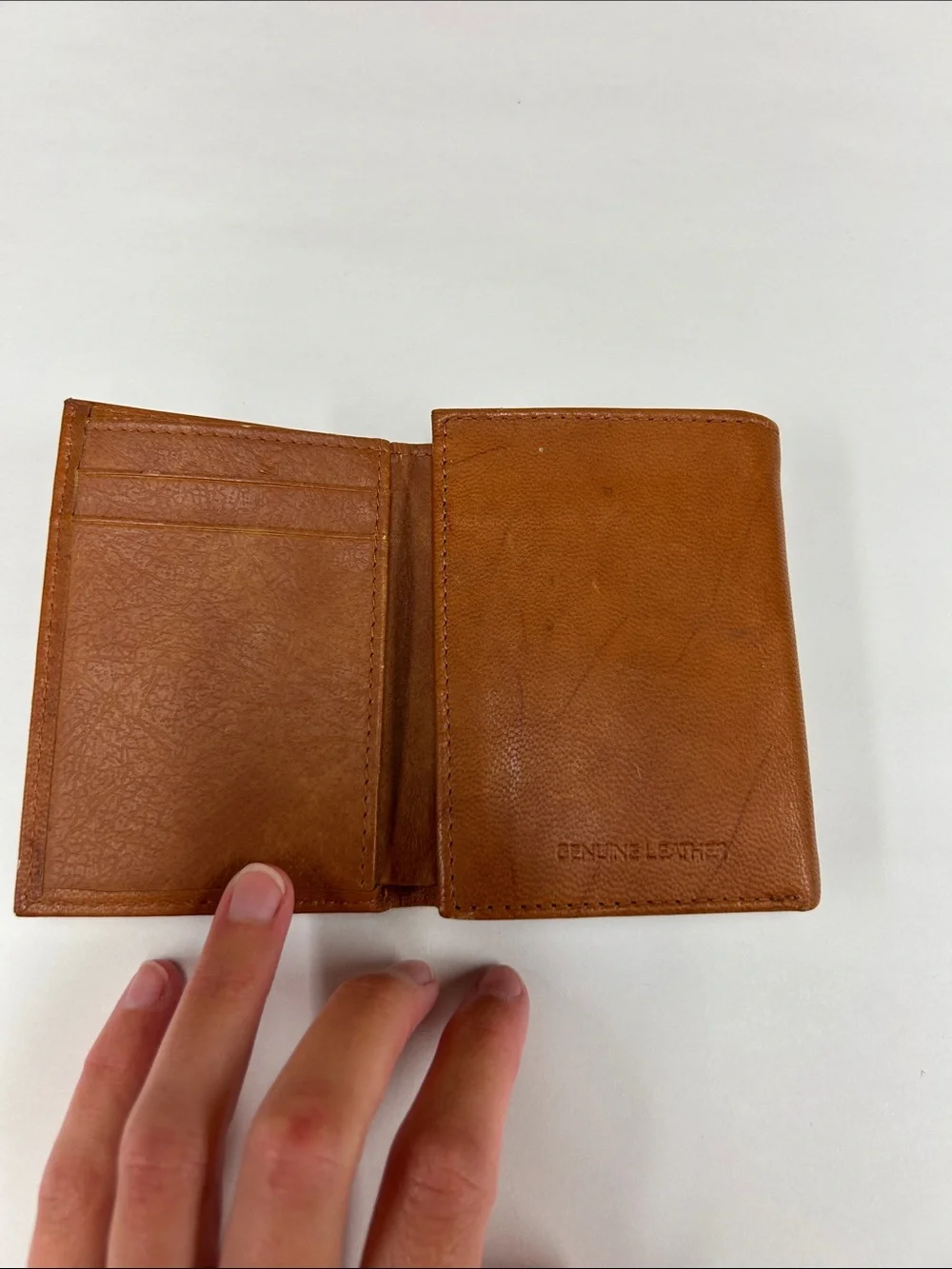 Brown Leather Card & Key Holder with Embossed Team Crest